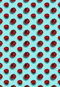 Vertical pattern with fresh raw beets on a blue background. Vegetable templat Stock Photos