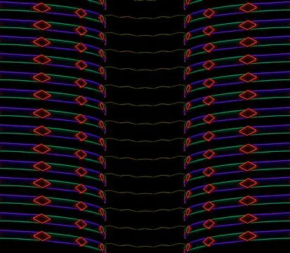 Vertical pattern of neon mardi gras sign elements Stock Illustration