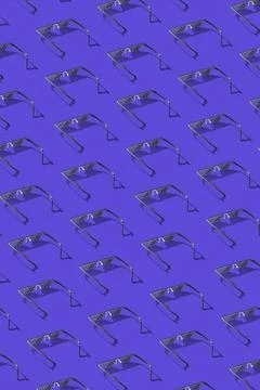 Vertical pattern from protective art pixel glasses. Creative pattern from ... Stock Photos
