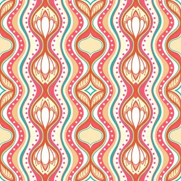 Vertical pattern with water lilies Stock Illustration