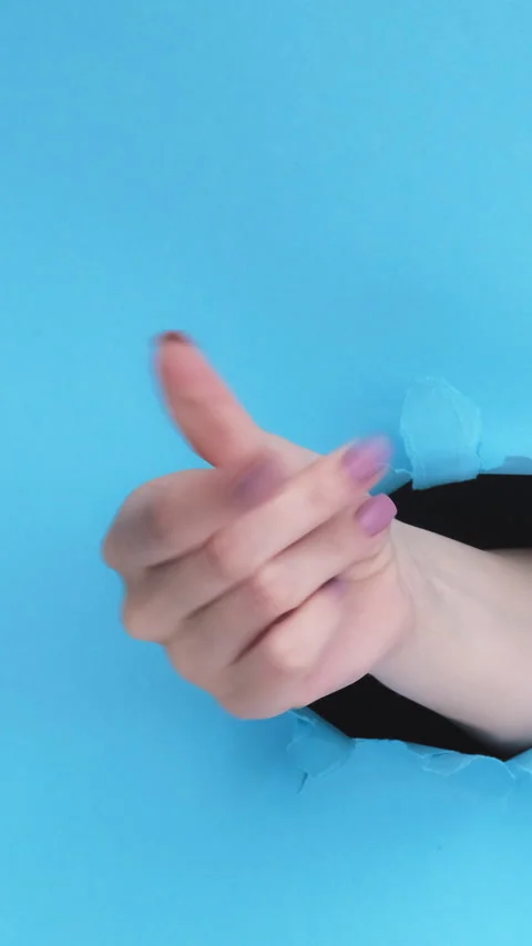 Vertical pay gesture give me hand finger snap hole Stock Footage 246775154