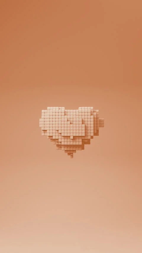 Vertical peach pumping heart over peach background loop Stock Footage 293345766