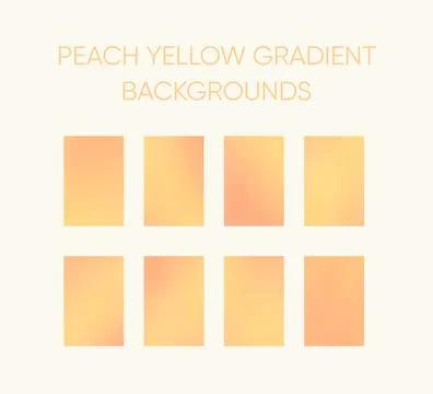 Vertical peach yellow gradient background swatches set Stock Illustration