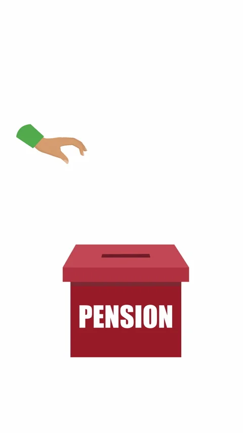 Vertical Pension Fund Contribution Animation with Coin Deposit 库存影片 336737976