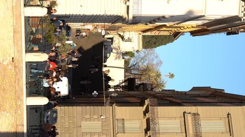 Vertical people walking on staris Stock Footage 125446388