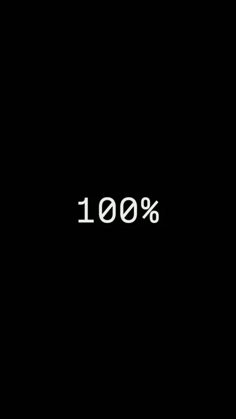 Vertical Percentage Loading Counter 1 to 100 Percent Black Background 動画素材 338111761