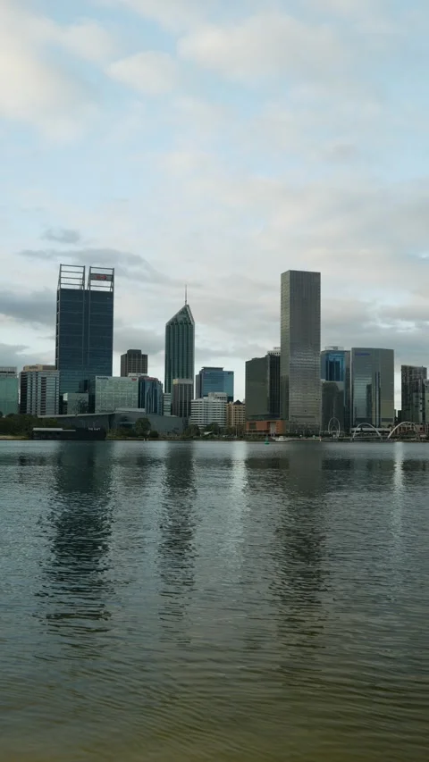 Vertical Perth Cityscape 2025 in Australia 6K Stock-Footage 311575978