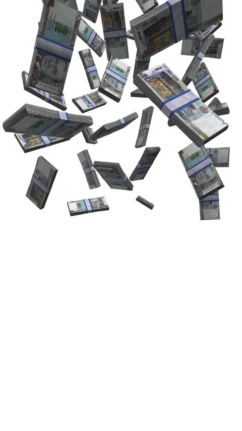 Vertical Peru 100 Soles Falling Animation Stacks Of Money On White Screen Видео 285270472