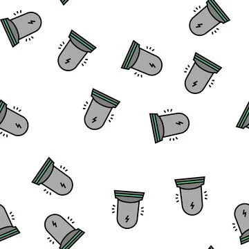 Vertical phone charger vector seamless pattern Stock Illustration