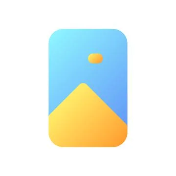 Vertical picture pixel perfect flat gradient color ui icon Stockillustratie