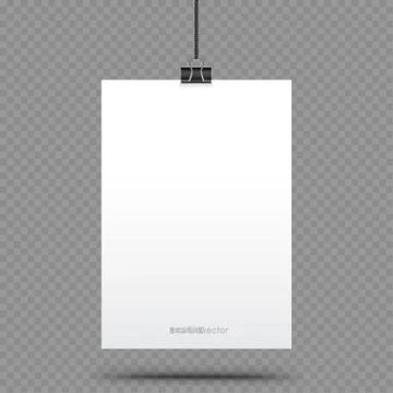 Vertical piece of paper hanging Stock Illustration