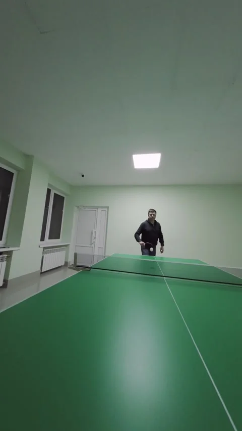 Vertical Ping-Pong POV: Immersive Paddle-Mounted Camera Gameplay in Real-Ti.. Stock Footage 304973876