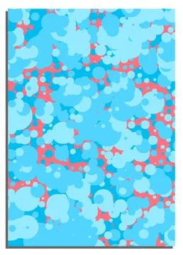 Vertical pink abstract background with blue splashes and drops, cover, titl.. Illustrazione stock