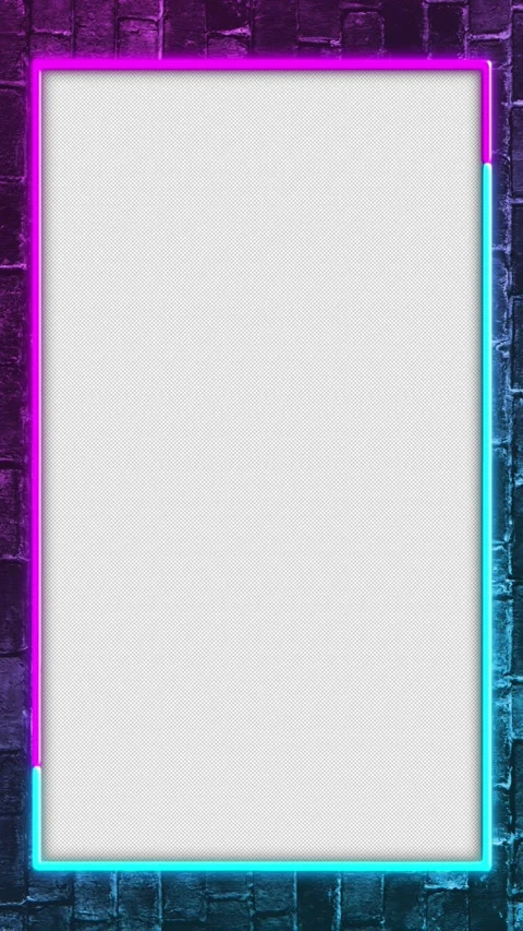 Vertical Pink Blue Neon LED Frame Brick Wall Alpha Channel Seamless Loop Stock Footage 341703256