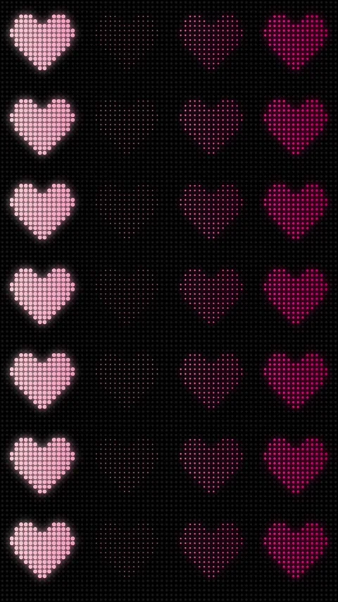 Vertical Pink LED Dot Hearts Sequential Loop Stock Footage 330564242