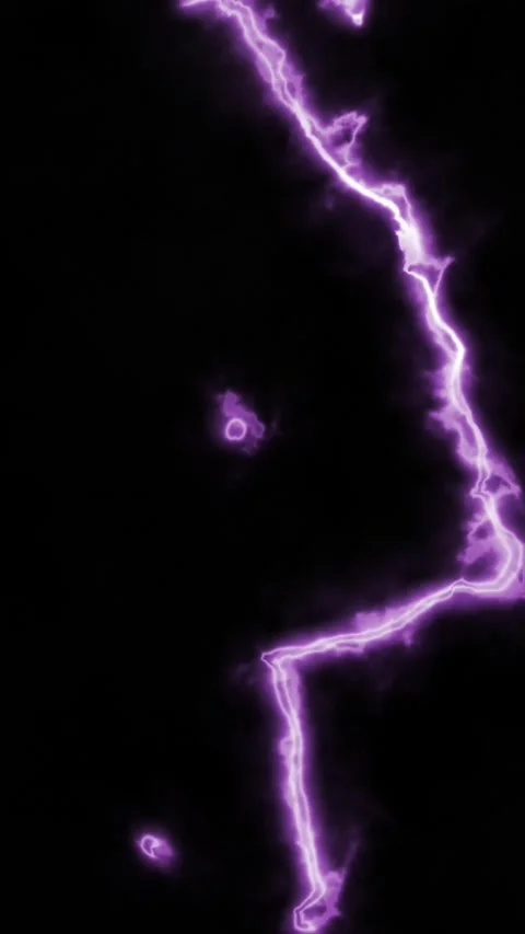 Vertical Pink Lightning Thunder Bolt Energy 4K Seamless Loop Video stock 333613135