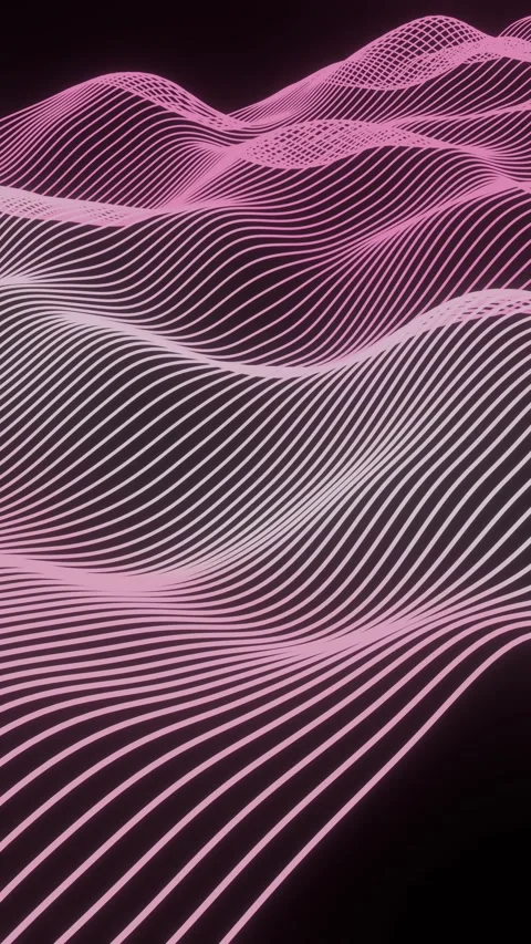 Vertical Pink Magenta Wireframe Waves Abstract Animation Vidéo 336336808