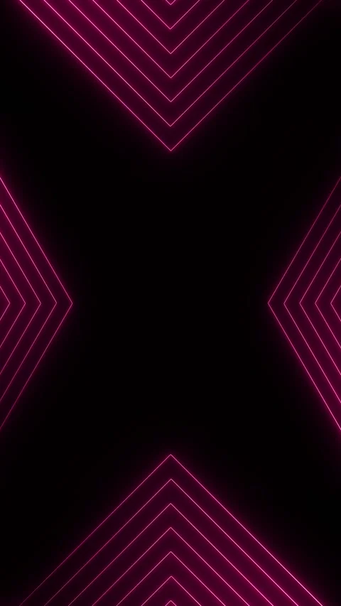 Vertical pink neon lines create a geometric pattern seamless loop on dark screen Stock Footage 344973748