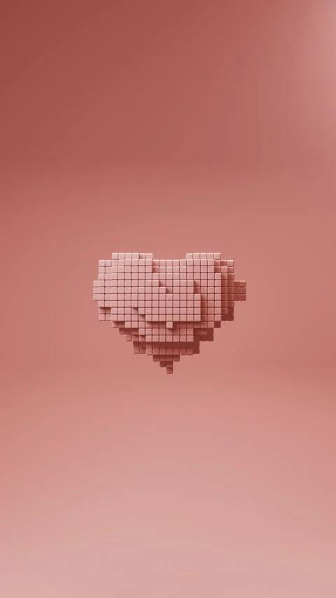 Vertical pink pumping heart over pink background loop Stock Footage 293345762