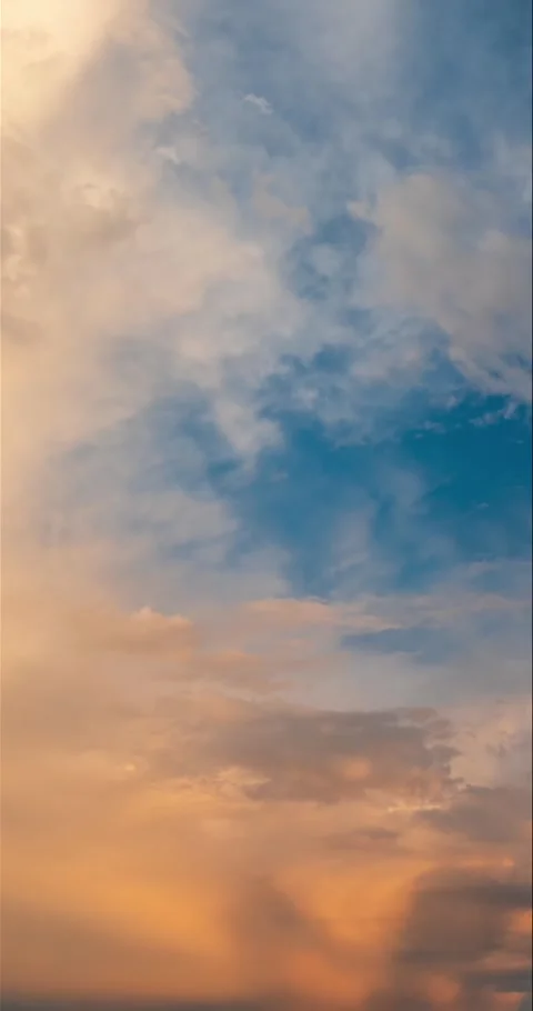 Vertical pink sunset clouds and small moon time lapse Stock Footage 340549453