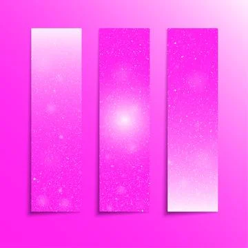 Vertical PinkRectangle Banners. Snow, Winter. Stock Illustration