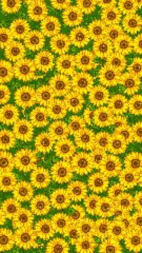 Vertical Pixel Art Sunflower Pattern Background Stock Illustration