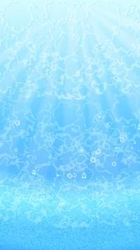 Vertical Pixel Art Underwater Background with Deep Blue Ocean Stock Illustration
