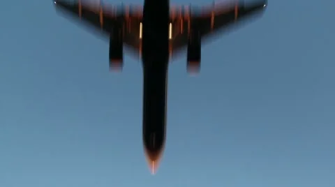 Vertical Plane Overhead Pass Stock Footage 8978584