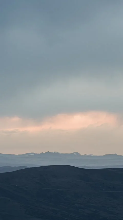 Vertical Plateau Storm Clouds Timelapse with Dark Sky and Dramatic Nature Vista Stock Footage 327478244