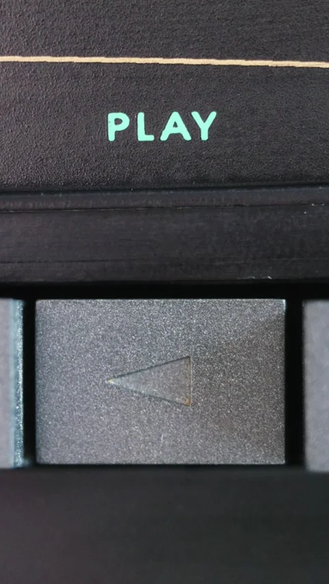 Vertical Play Button Being Pressed In Macro Stock Footage 338323611