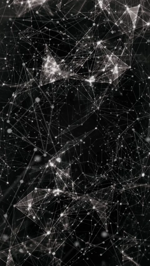 Vertical Plexus White on Black Shining Lights 4K Loop Stock Footage 270442794