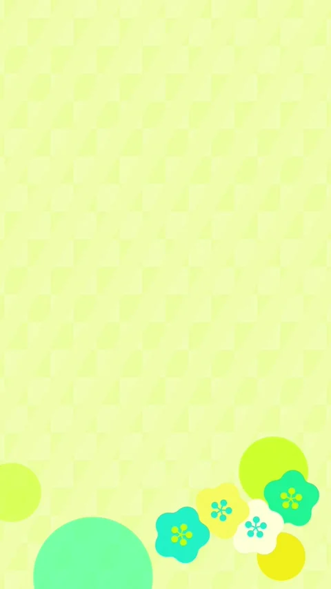 Vertical Plum Blossom Floating Circles Loop Yellow Green Video stock 335668375