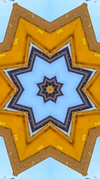 Vertical A pointed star shape made from a yellow tractor Stock Photos