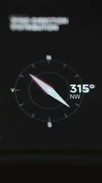 Vertical Polar Wind Compass at 315 Degrees Stock Photos