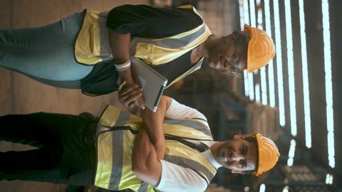 Vertical Portrait of a Professional people  Engineering are working in Factor Stock Footage 151249723