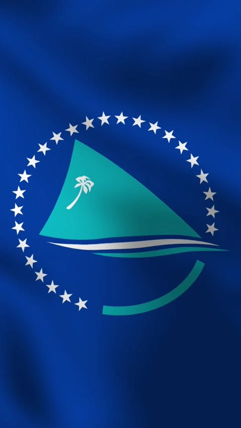 Vertical, portrait, waving flag of Pacific Community. Stock Footage 277071401