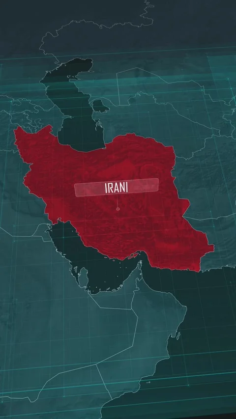 Vertical portrait, zoom in to the map of Iran with text, textless Stock Footage 320862289