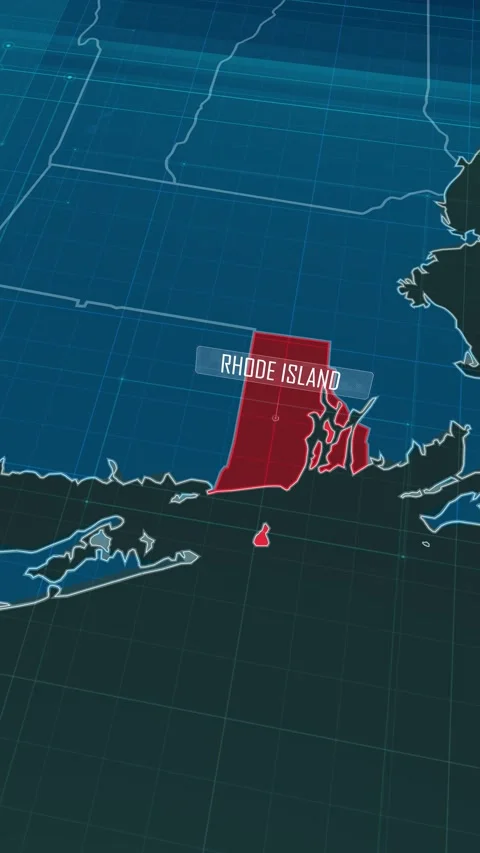 Vertical portrait, zoom in to the map of Rhode Island state Stock Footage 320818535