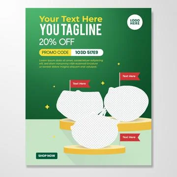 Vertical post banner design. Social media and web banner design template Stock Illustration