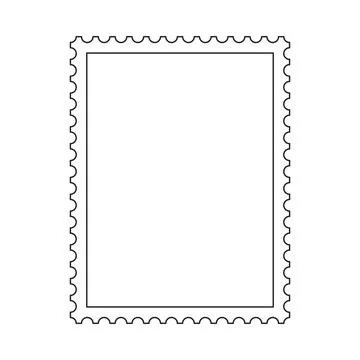 Vertical Postage Stamp Outline Border Vector Illustrazione stock