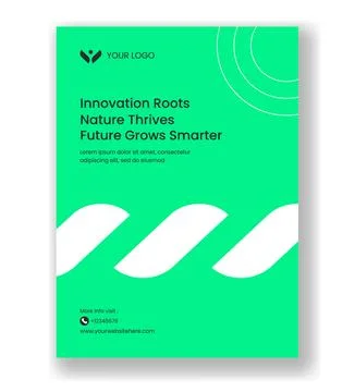 Vertical Poster Displaying Modern Smart Farming Technology Visuals Stock Illustration