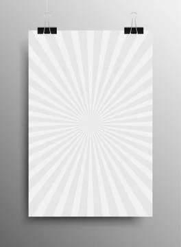 Vertical Poster Grey Shining Sun-Rays. Rays. Stock Illustration
