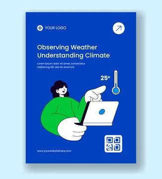 Vertical Poster For Meteorological Day With Hand Drawn Flat Cartoon Weather.. Stock Illustration