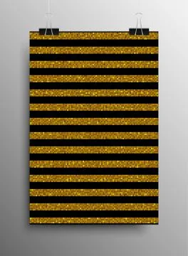Vertical Poster Parallel Gold Sequins Lines. 库存插图