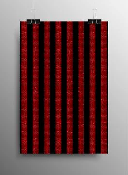 Vertical Poster Parallel Red Sequins Lines. イラスト素材