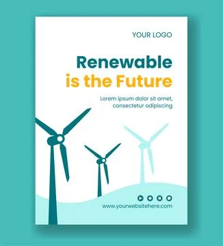 Vertical Poster Social Media Flat Cartoon Hand Drawn Global Wind Day Backgrou Stock Illustration