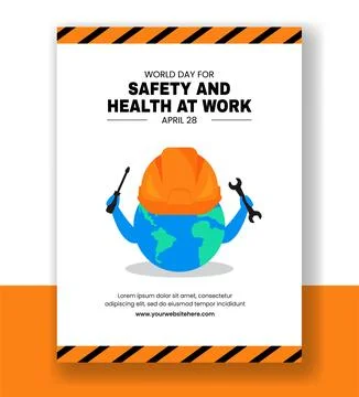 Vertical Poster Template for Workplace Safety and Employee Protection Stock Illustration