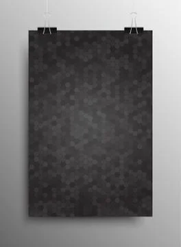 Vertical Poster. Tile Honey Comb Grey Background. Stock Illustration