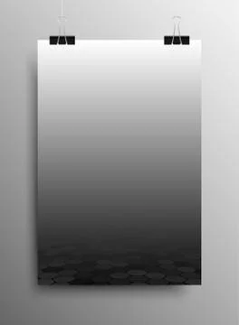 Vertical Poster. Tile Honeycomb Perspective. Stock Illustration