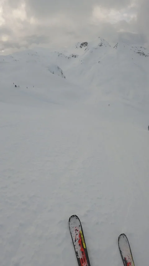 Vertical Precision Carving: Skier Mastery in Slalom Slopes Stock Footage 262628264